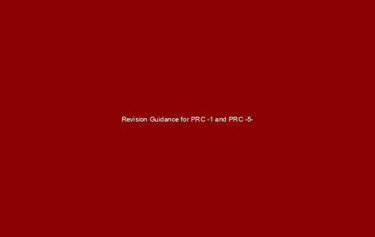 Revision Guidance for PRC -1 and PRC -5 - 